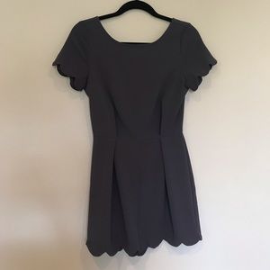 Gray Scalloped Romper